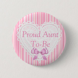 Badge Rond 5 Cm Bouton de Baby shower Chic Shabby rose