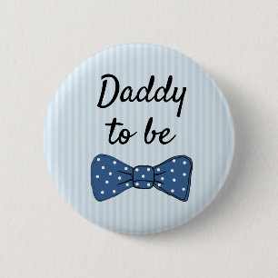 Badge Rond 5 Cm Bouton de Baby shower de Cravate bleu pour être Bo