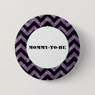 Badge Rond 5 Cm Bouton de Baby shower de Parties scintillant Chevr