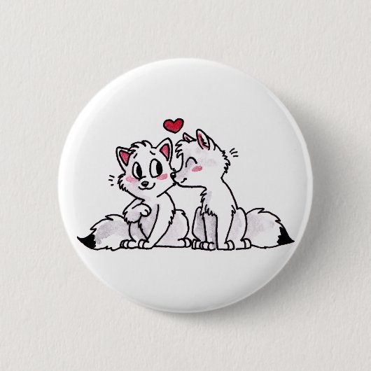Badge Rond 5 Cm Bouton de baiser de Fox arctique (Devant)