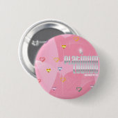 Badge Rond 5 Cm Bouton de baiser de rose de salon (Devant & derrière)