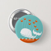 Badge Rond 5 Cm Bouton de baleine d'échouer (Devant & derrière)