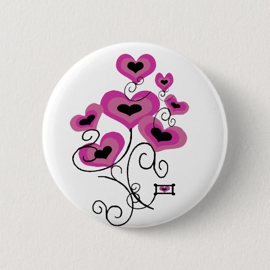 Badge Rond 5 Cm Bouton de ballons de Valentines (Devant)