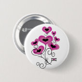 Badge Rond 5 Cm Bouton de ballons de Valentines (Devant & derrière)