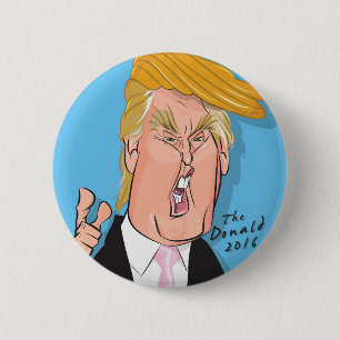 Badge Rond 5 Cm Bouton de bande dessinée de Donald Trump