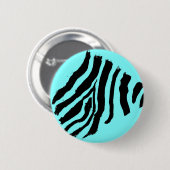 Badge Rond 5 Cm Bouton de bande zébrée (Mango bleu) (Devant & derrière)