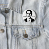 Badge Rond 5 Cm Bouton de Barack Obama 2012 (En situation)