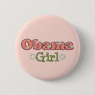 Badge Rond 5 Cm Bouton de Barack Obama de fille d'Obama