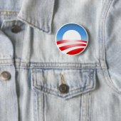 Badge Rond 5 Cm Bouton de Barack Obama "O" (En situation)