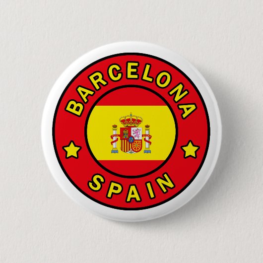 Badge Rond 5 Cm Bouton de Barcelone Espagne (Devant)