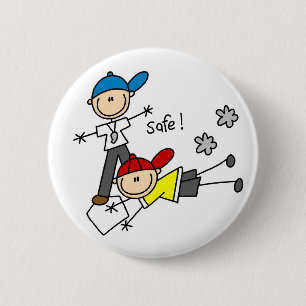Badge Rond 5 Cm Bouton de baseball Il est en sécurité