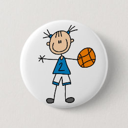 Badge Rond 5 Cm Bouton de basket-ball de sport