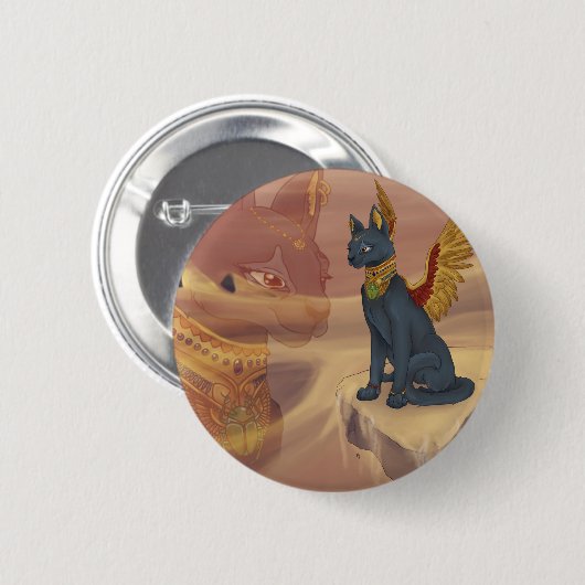 Badge Rond 5 Cm Bouton de Bastet (Devant & derrière)