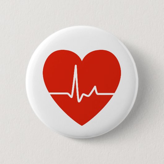 Badge Rond 5 Cm Bouton de battements de coeur (Devant)