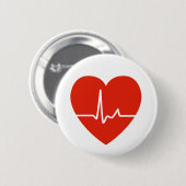 Badge Rond 5 Cm Bouton de battements de coeur (Devant & derrière)