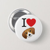 Badge Rond 5 Cm Bouton de beagle (Devant & derrière)