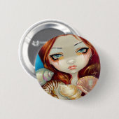 Badge Rond 5 Cm Bouton "de beauté de coquillage" (Devant & derrière)