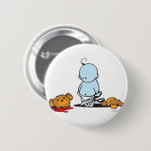 Badge Rond 5 Cm Bouton de bébé bleu (Devant & derrière)