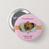Badge Rond 5 Cm Bouton de bébé de fille de photo "de préparation (Devant & derrière)