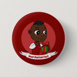 Badge Rond 5 Cm Bouton de bébé de Noël mignon