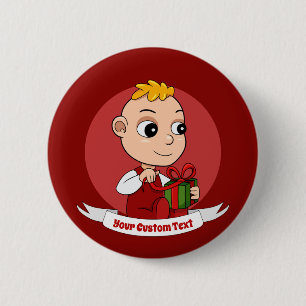Badge Rond 5 Cm Bouton de bébé de Noël mignon