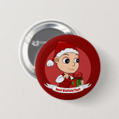 Badge Rond 5 Cm Bouton de bébé de Noël mignon (Devant & derrière)