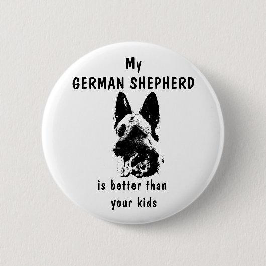 Badge Rond 5 Cm Bouton de berger allemand (Devant)