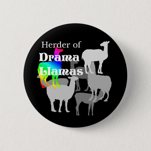 Badge Rond 5 Cm Bouton de berger de lama de drame (Devant)