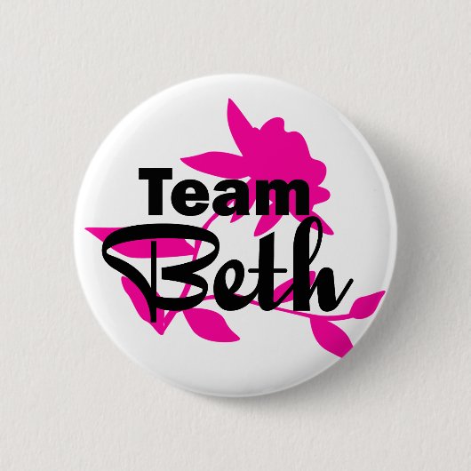 Badge Rond 5 Cm Bouton de Beth d'équipe (Devant)