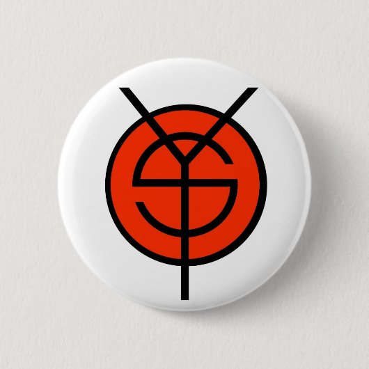 Badge Rond 5 Cm Bouton de blanc de YOS (Devant)