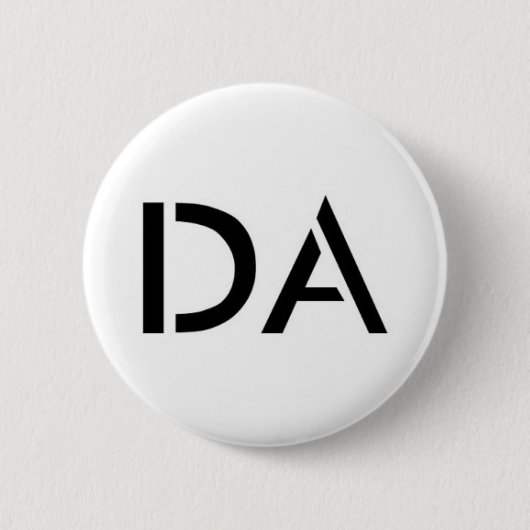 Badge Rond 5 Cm Bouton de blanc du DA (Devant)