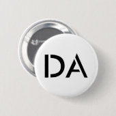 Badge Rond 5 Cm Bouton de blanc du DA (Devant & derrière)