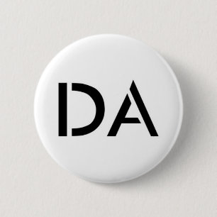 Badge Rond 5 Cm Bouton de blanc du DA