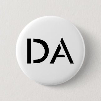 Badge Rond 5 Cm Bouton de blanc du DA