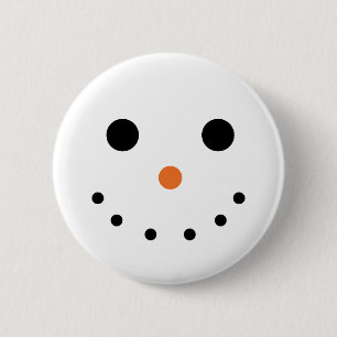 Badge Rond 5 Cm Bouton de bonhomme de neige