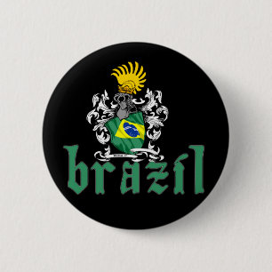 Badge Rond 5 Cm Bouton de bouclier du Brésil