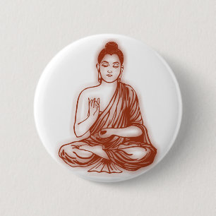 Badge Rond 5 Cm Bouton de Bouddha