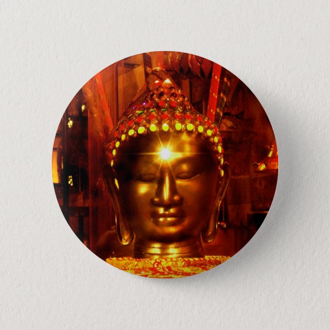 Badge Rond 5 Cm Bouton de Bouddha de méditation (Devant)