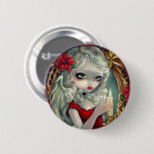 Badge Rond 5 Cm Bouton "de bougie de Noël" (Devant & derrière)