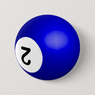 Badge Rond 5 Cm Bouton de boule de billard numéro 2