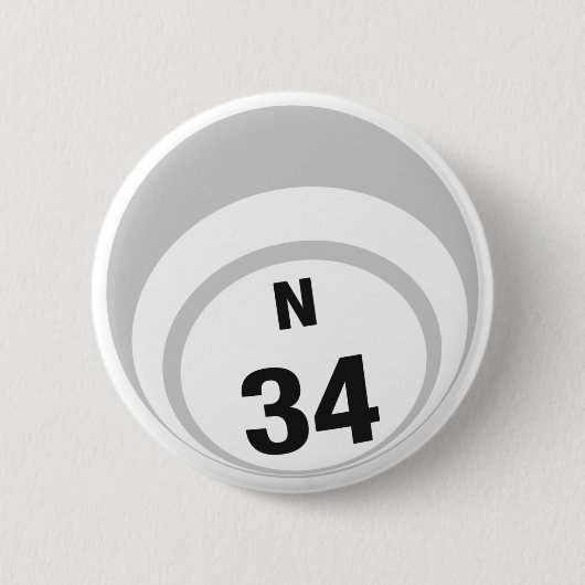 Badge Rond 5 Cm Bouton de boule du bingo-test N34 (Devant)