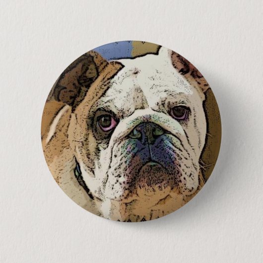 Badge Rond 5 Cm Bouton de bouledogue (Devant)