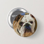 Badge Rond 5 Cm Bouton de bouledogue (Devant & derrière)