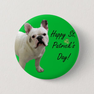 Badge Rond 5 Cm Bouton de bouledogue français du jour de St
