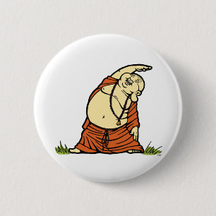 Badge Rond 5 Cm Bouton de bout droit de yoga de Bouddha