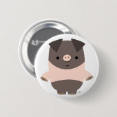 Badge Rond 5 Cm Bouton de bouton de cochon de dessin fort (Devant & derrière)