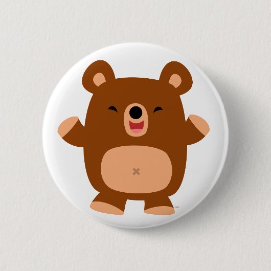 Badge Rond 5 Cm Bouton de bouton de l'ours de caricature mignon (Devant)