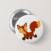 Badge Rond 5 Cm Bouton de Bouton Fox joyeux (Devant & derrière)
