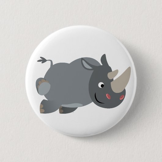 Badge Rond 5 Cm Bouton de bouton Rhino Chargement de dessin mignon (Devant)
