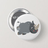 Badge Rond 5 Cm Bouton de bouton Rhino Chargement de dessin mignon (Devant & derrière)